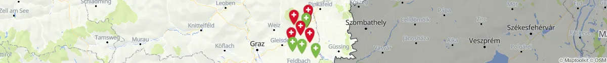 Kartenansicht für Apotheken-Notdienste in der Nähe von Rohr bei Hartberg (Hartberg-Fürstenfeld, Steiermark)